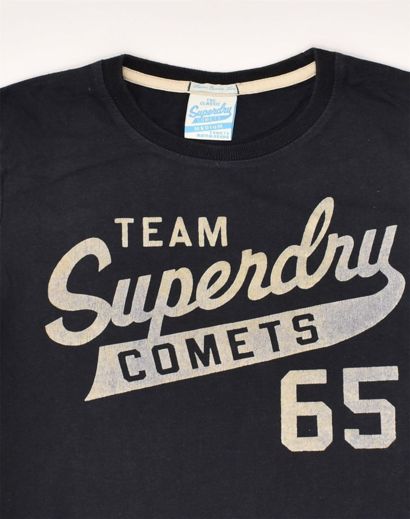 SUPERDRY Mens Graphic T-Shirt Top Medium Navy Blue Cotton | Vintage Superdry | Thrift | Second-Hand Superdry | Used Clothing | Messina Hembry 