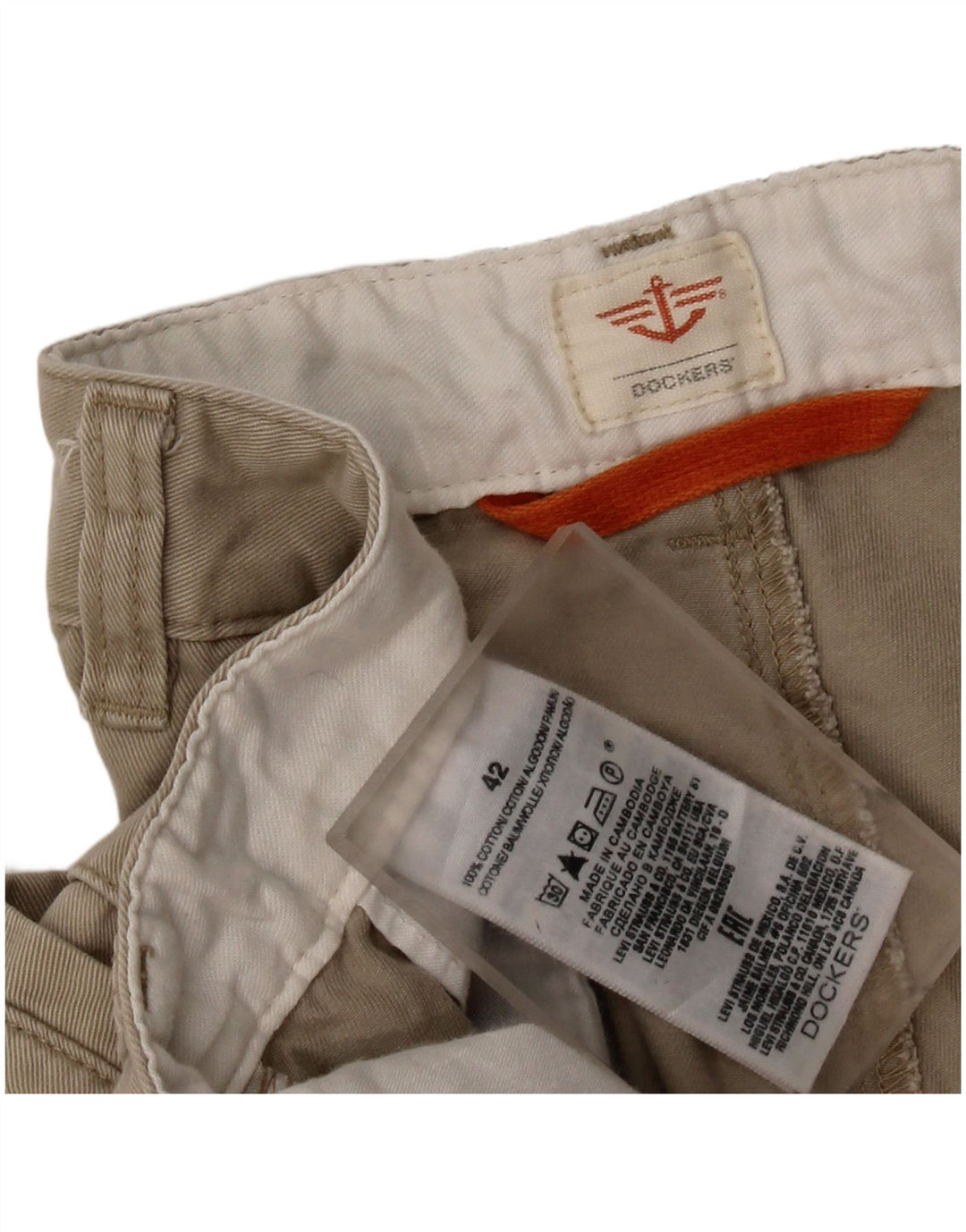 DOCKERS Mens Cargo Shorts W42 2XL Beige Cotton