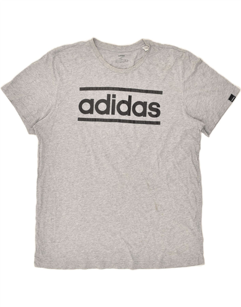 ADIDAS Mens Graphic T-Shirt Top Large Grey Cotton | Vintage Adidas | Thrift | Second-Hand Adidas | Used Clothing | Messina Hembry 