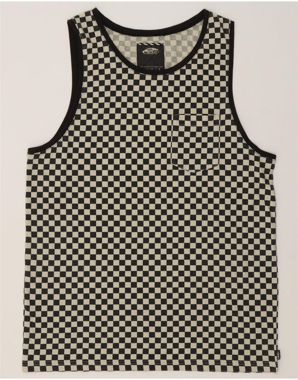 Vans Mens Vest Top Large Grey Geometric