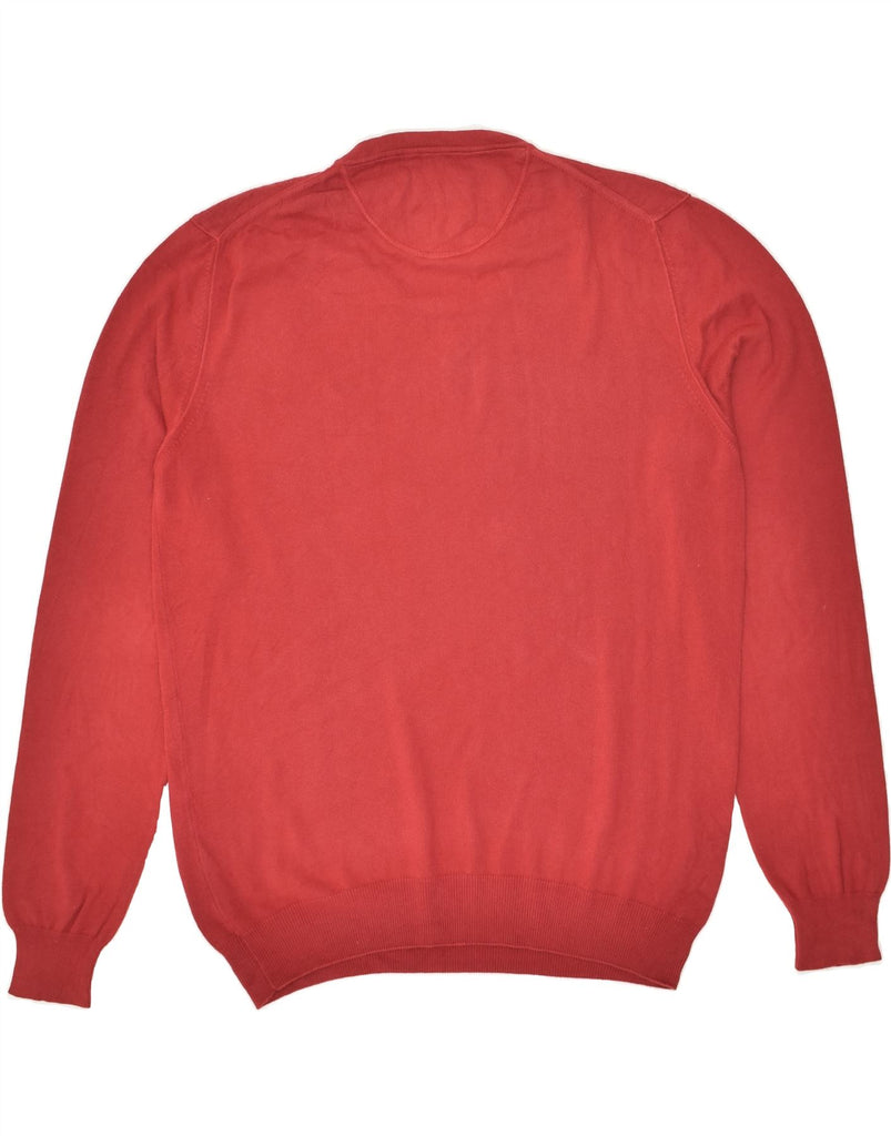 AUSTRALIAN L'ALPINA Mens V-Neck Jumper Sweater IT 50 Medium Red Cotton | Vintage AUSTRALIAN L'ALPINA | Thrift | Second-Hand AUSTRALIAN L'ALPINA | Used Clothing | Messina Hembry 