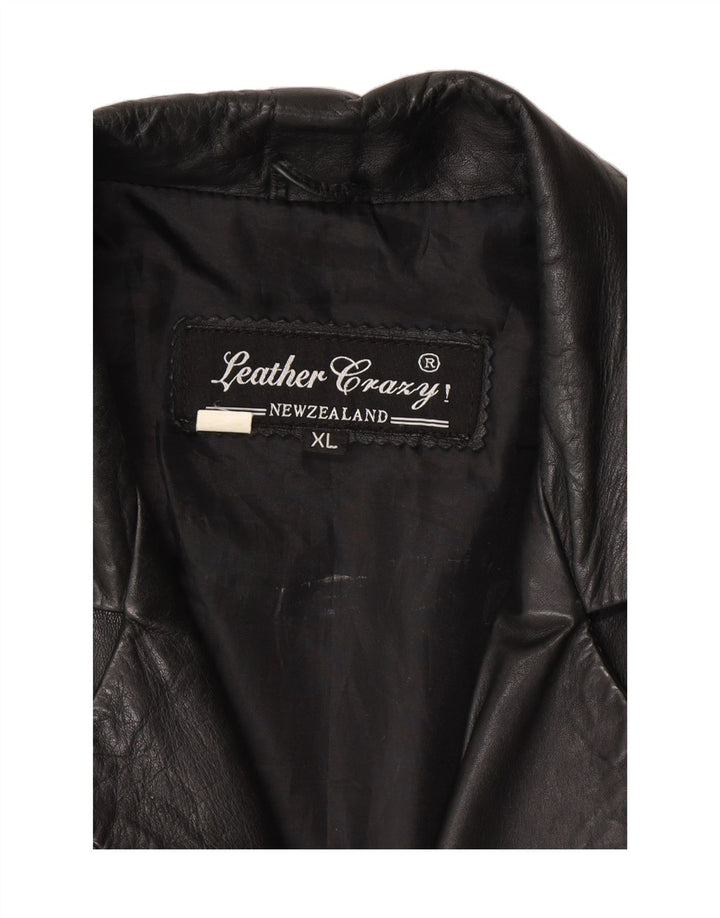 VINTAGE Mens Leather Jacket UK 42 XL Black Leather Vintage Vintage and Second-Hand Vintage from Messina Hembry 
