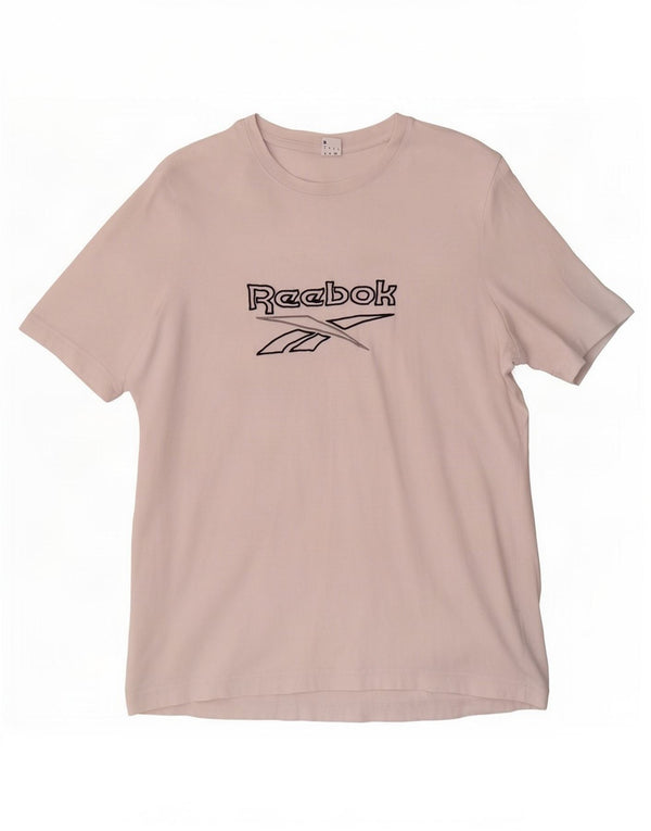 Reebok Mens Graphic T-Shirt Top Small White Cotton
