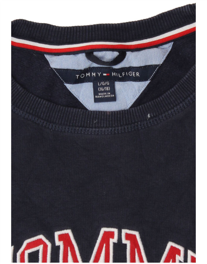Tommy Hilfiger Boys Graphic Sweatshirt Jumper 15-16 Years Large Navy Blue