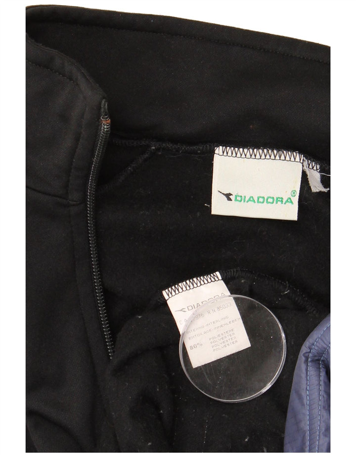 DIADORA Mens Tracksuit Top Jacket Medium Black Colourblock Polyester