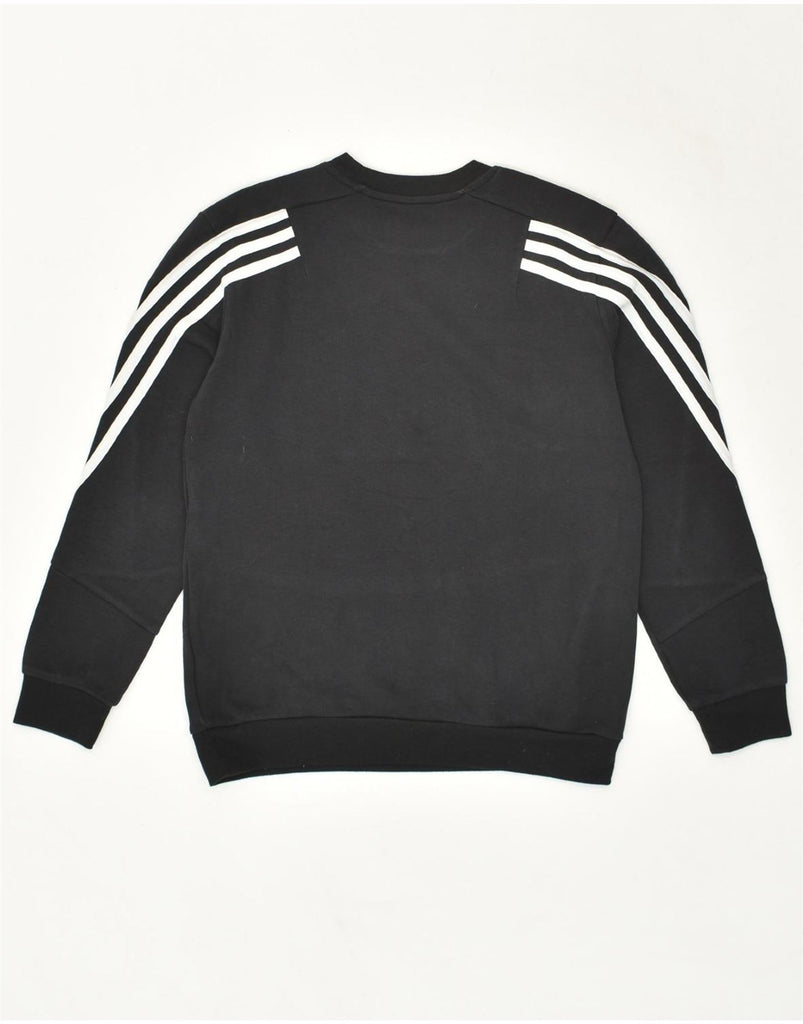 ADIDAS Boys Sweatshirt Jumper 11-12 Years Black Cotton | Vintage Adidas | Thrift | Second-Hand Adidas | Used Clothing | Messina Hembry 