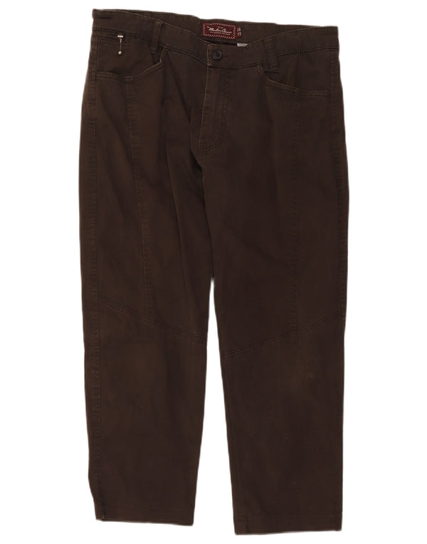 Marlboro Classics Mens Straight Cropped Trousers EU 50 Large W34 L24 Brown