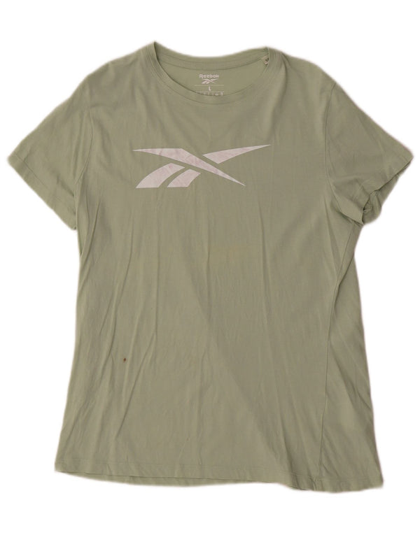 Reebok Womens Graphic T-Shirt Top UK 16/18 Large Green