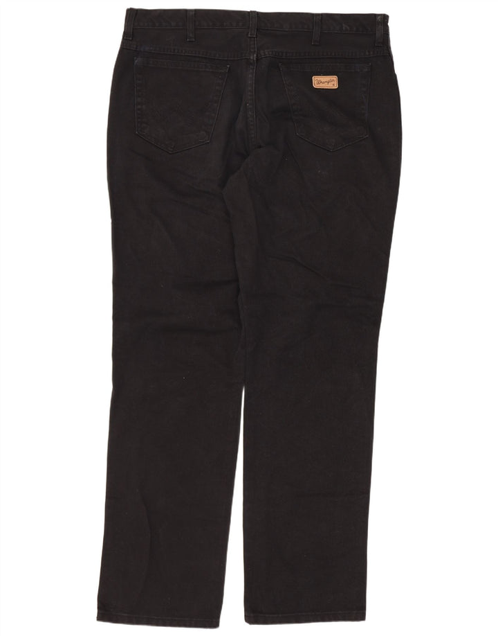 Wrangler Mens Texas Straight Jeans W40 L34 Black Cotton