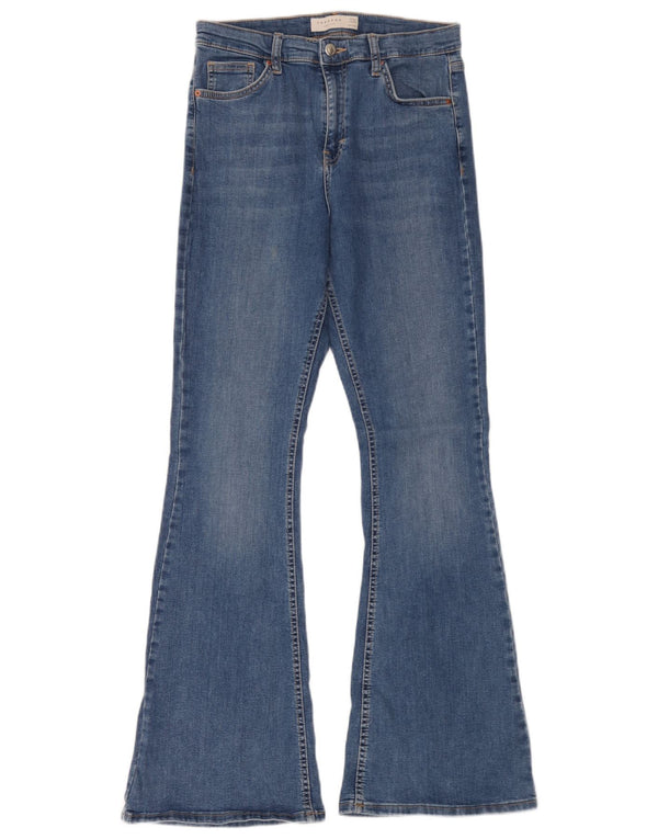 Topshop Womens Jamie Flared Jeans W30 L32 Blue Cotton