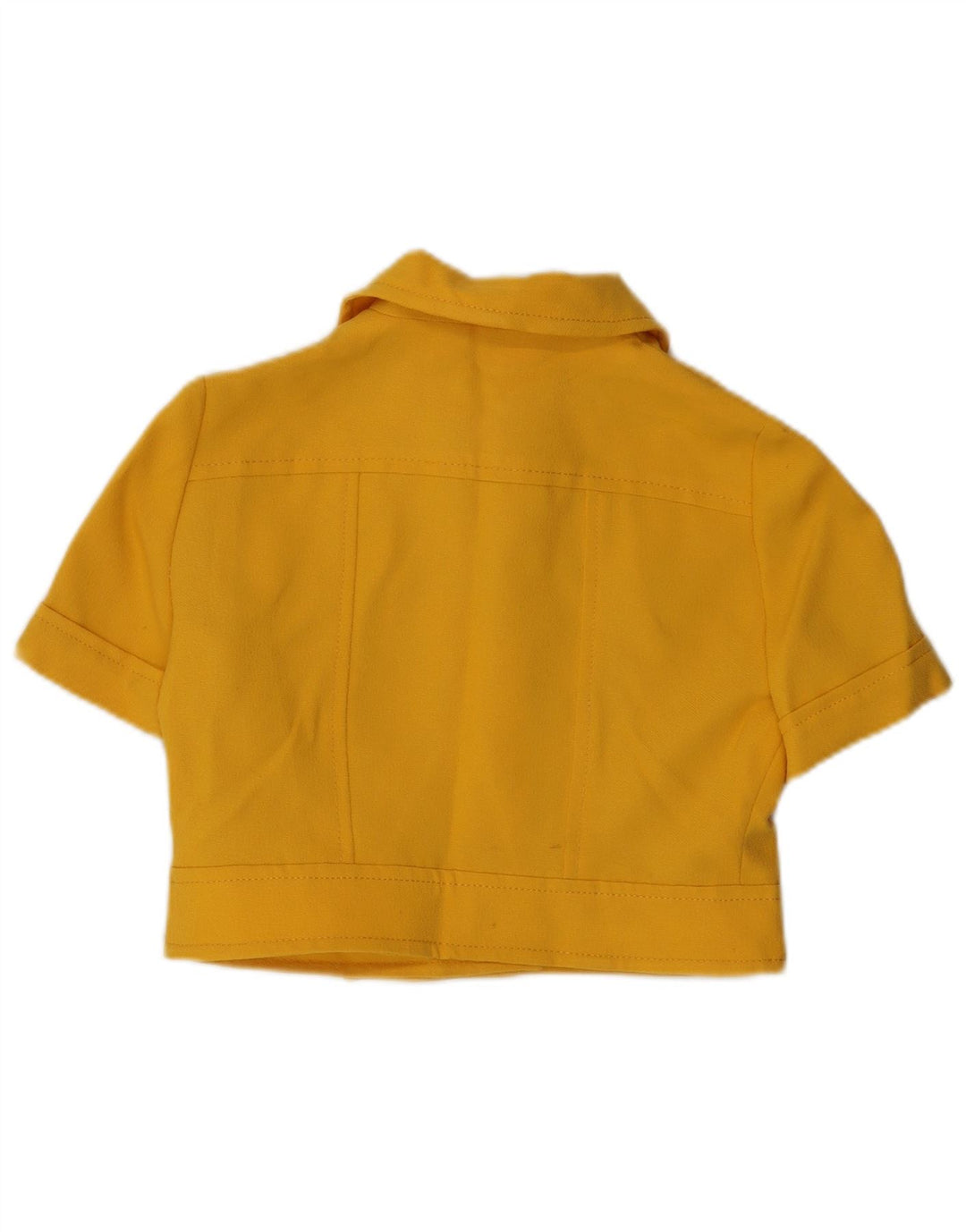 VINTAGE Womens Short Sleeve 4 Button Blazer Jacket UK 14 Medium Yellow