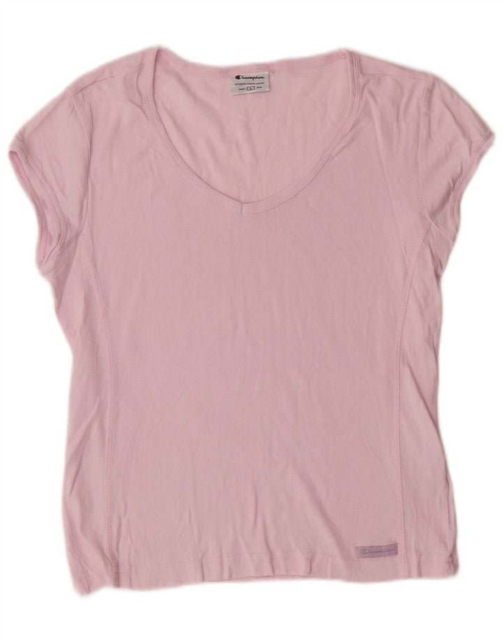 CHAMPION Womens T-Shirt Top UK 14 Large Pink Cotton