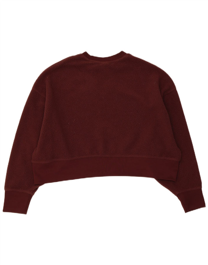 Nike Womens Crop Oversized Fleece Jumper UK 10 Small Brown Polyester