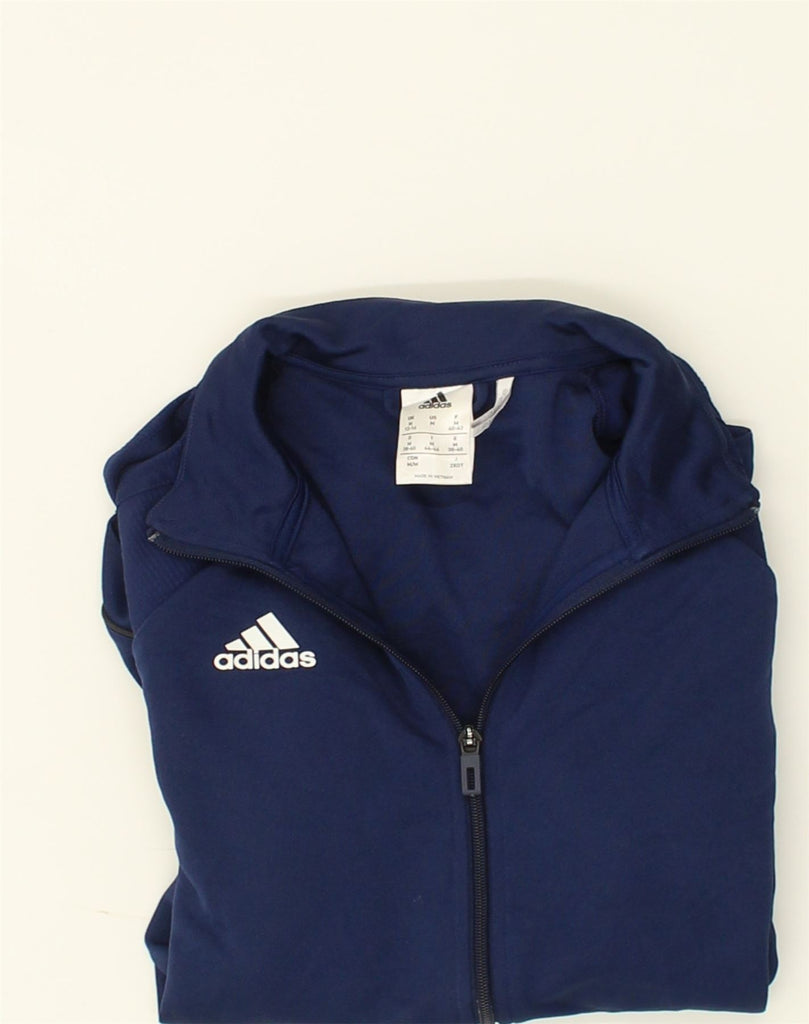 ADIDAS Womens Climalite Tracksuit Top Jacket UK 12/14 Medium Navy Blue | Vintage Adidas | Thrift | Second-Hand Adidas | Used Clothing | Messina Hembry 