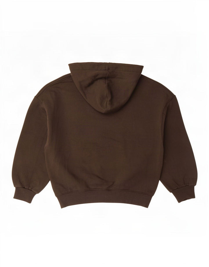 Zara Womens Abstract Pattern Oversized Hoodie Jumper UK 10 Small Khaki