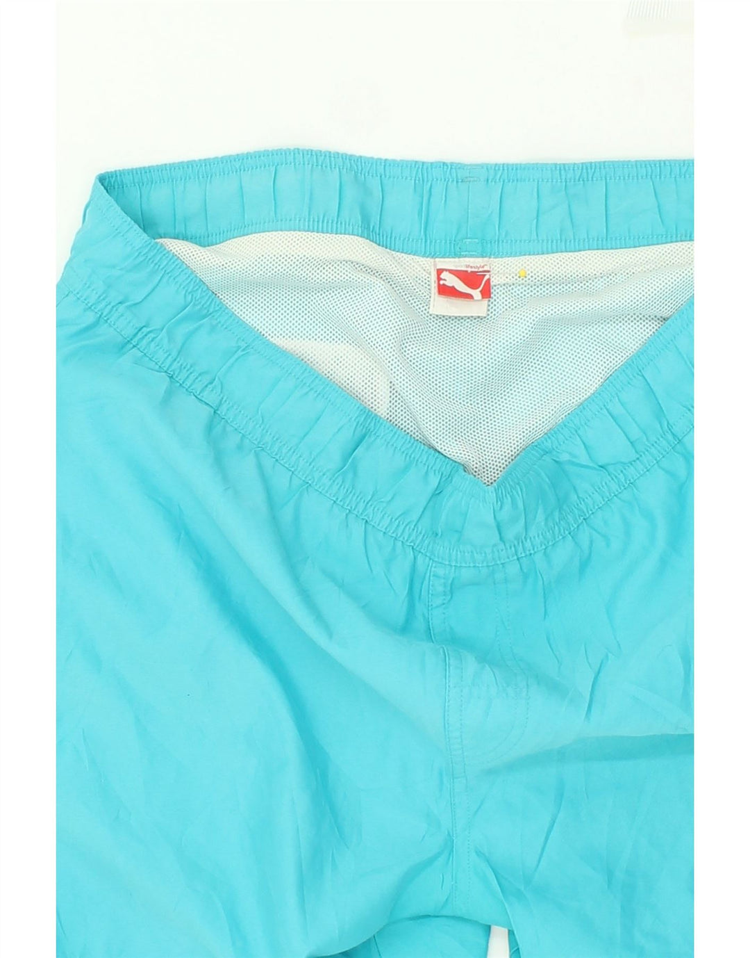 PUMA Mens Graphic Sport Shorts Medium Blue Polyester | Vintage Puma | Thrift | Second-Hand Puma | Used Clothing | Messina Hembry 