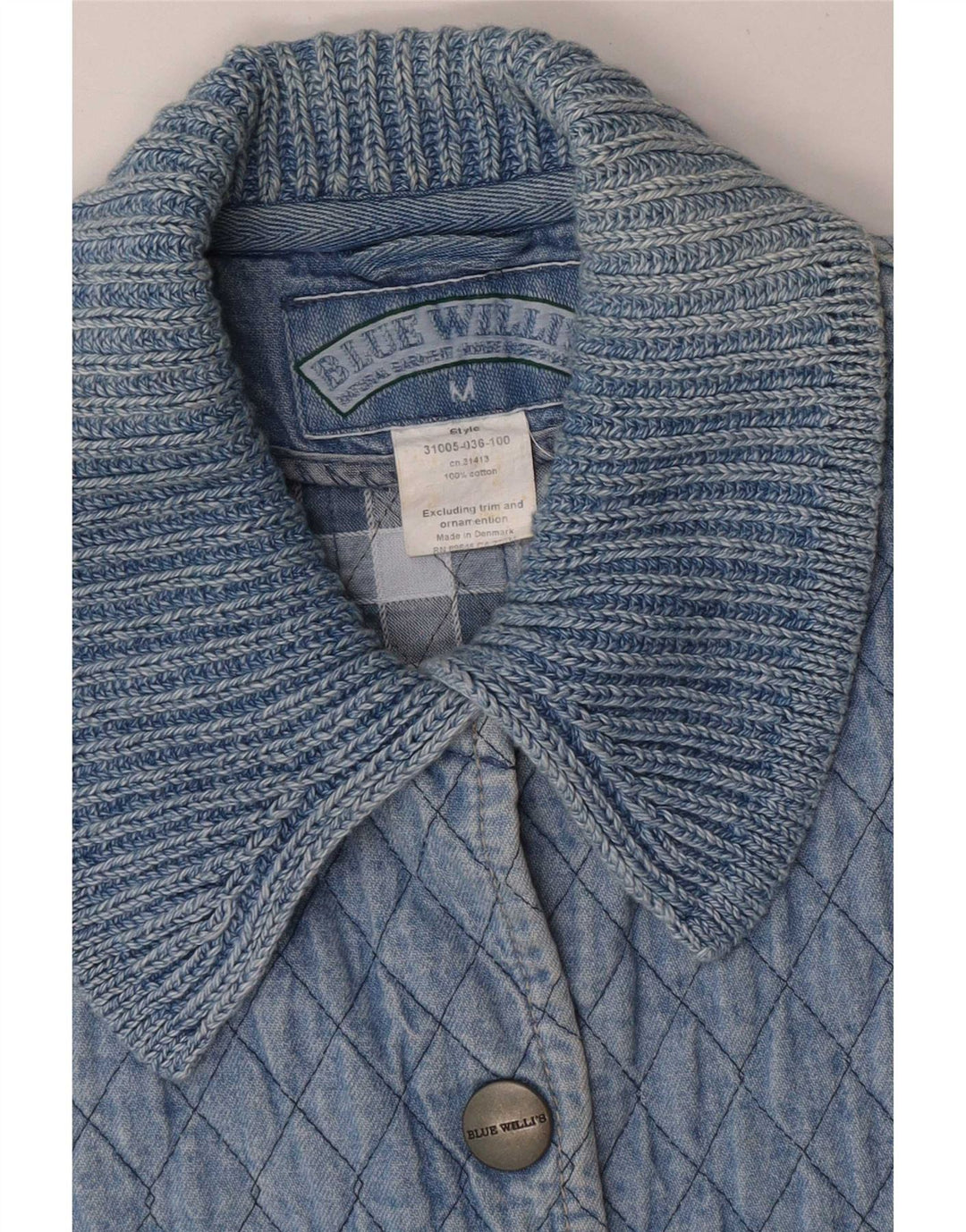 Blue Willi's Womens Quilted Denim Gilet UK 14 Medium Cotton