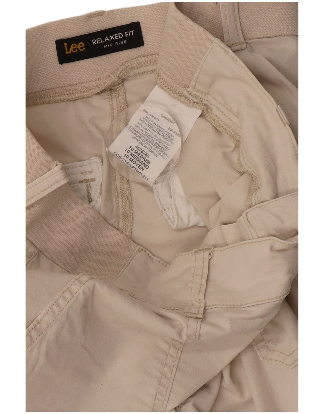 Lee Womens Relaxed Fit Capri Trousers US 10 Medium W32 L22 Off White