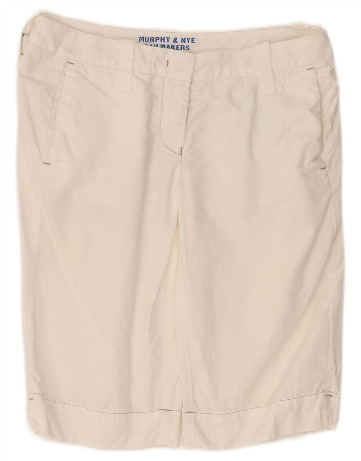 Murphy & Nye Womens Sailmakers Chino Shorts W30 Medium White Cotton