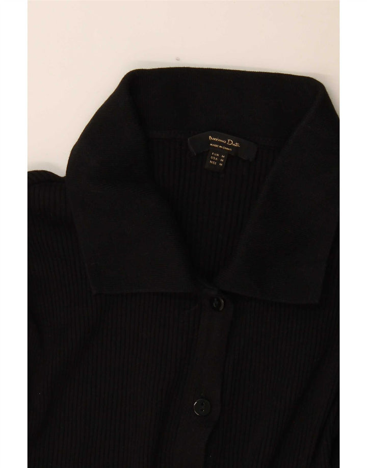 Massimo Dutti Womens Cardigan Top UK 12 Medium Black