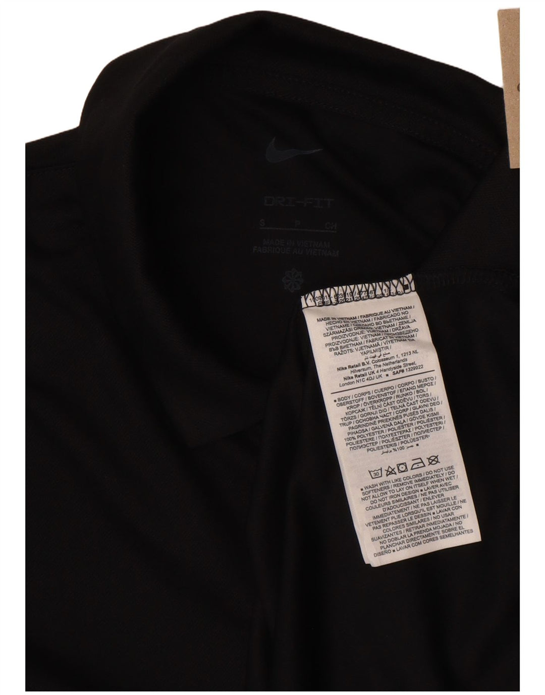 Nike Womens Dri Fit Long Sleeve Polo shirt Small Black Polyester