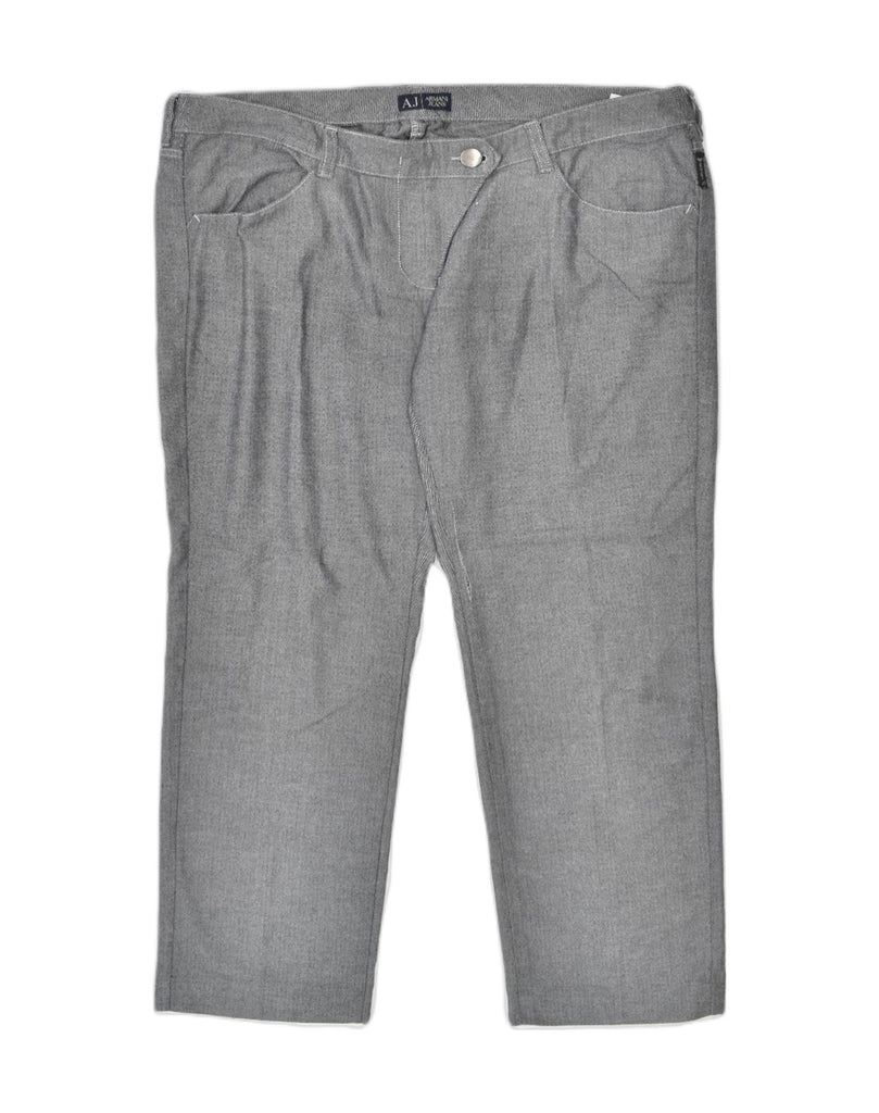 ARMANI Womens Straight Casual Trousers W38 L29 Grey Cotton | Vintage | Thrift | Second-Hand | Used Clothing | Messina Hembry 