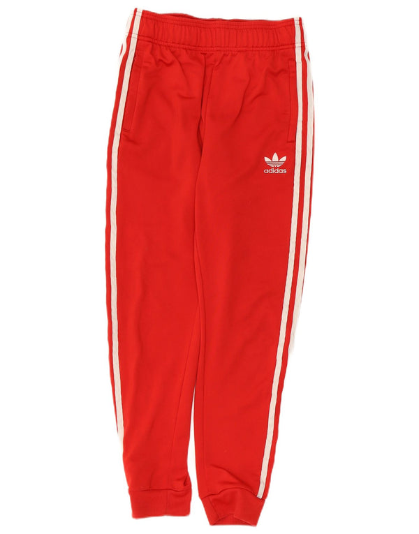 Adidas Boys Tracksuit Trousers Joggers 11-12 Years  Red Polyester