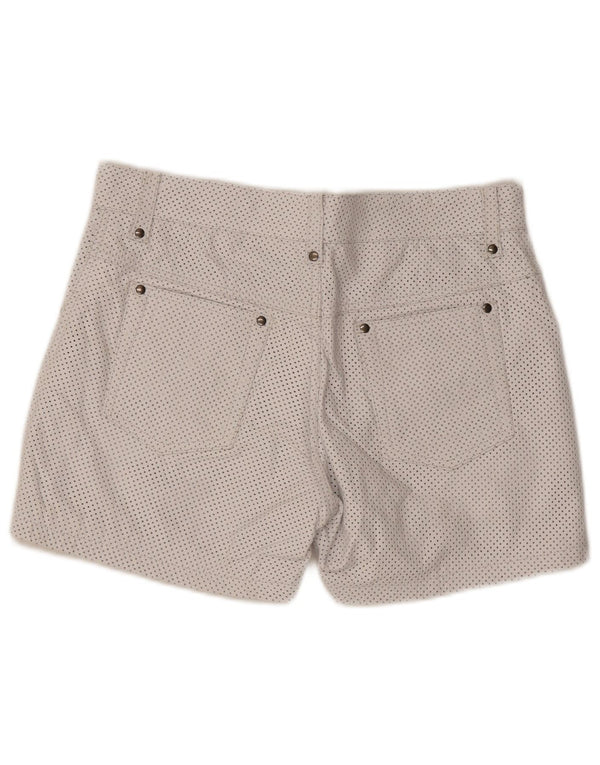 Vintage Womens Leather Casual Shorts W33 Medium White Spotted Leather