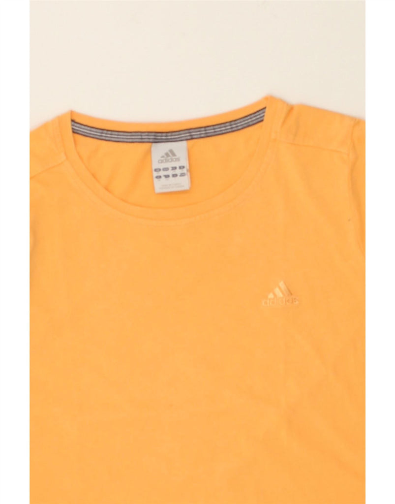 ADIDAS Womens T-Shirt Top UK 12 Medium Yellow Cotton | Vintage Adidas | Thrift | Second-Hand Adidas | Used Clothing | Messina Hembry 