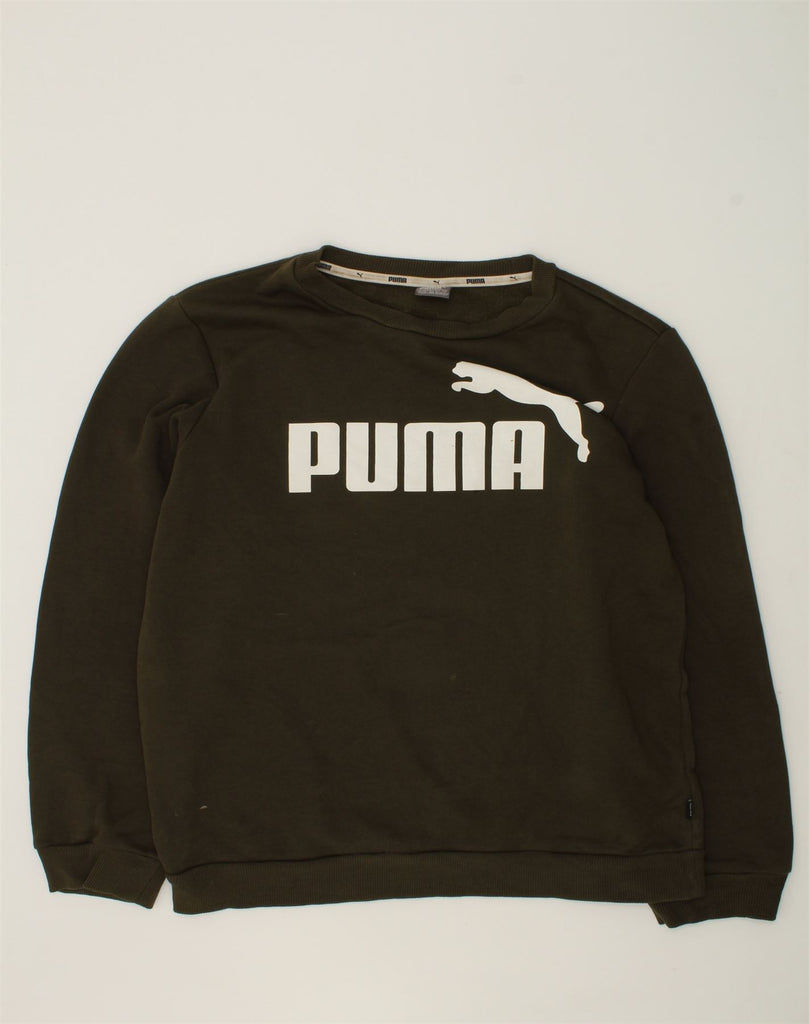 PUMA Boys Graphic Sweatshirt Jumper 13-14 Years Black | Vintage Puma | Thrift | Second-Hand Puma | Used Clothing | Messina Hembry 