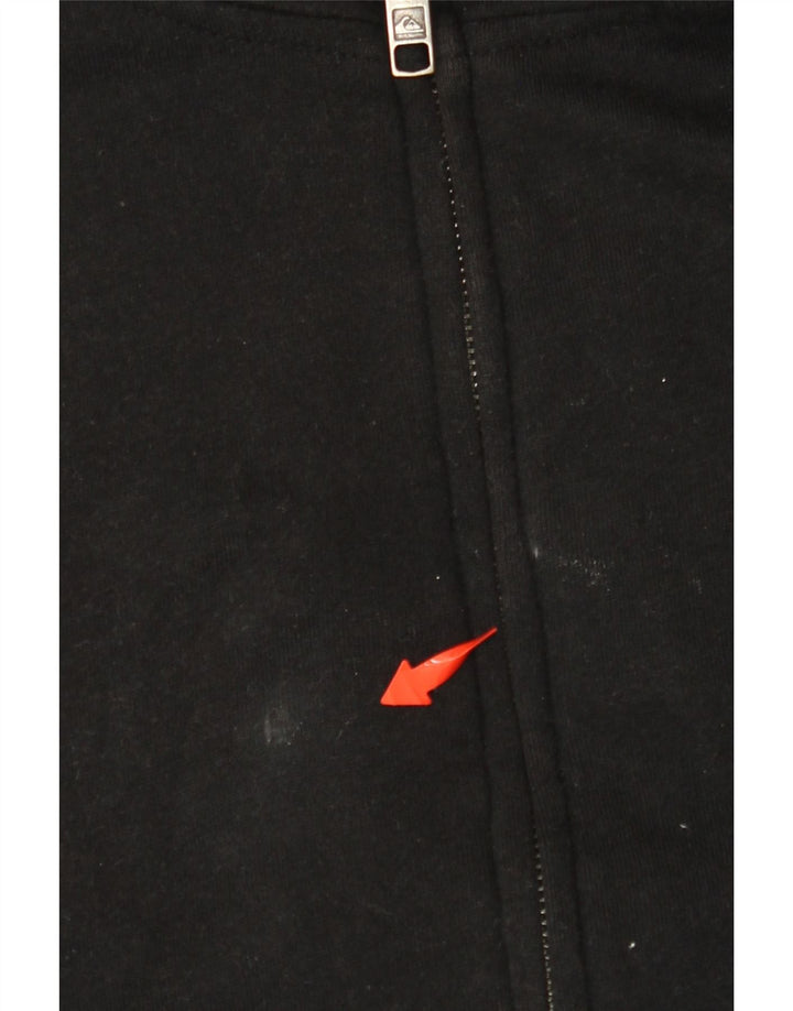 QUIKSILVER Mens Graphic Zip Hoodie Sweater XL Black Cotton