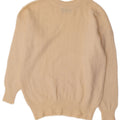 BENETTON Womens Crop Crew Neck Jumper Sweater UK 12 Medium Off White
