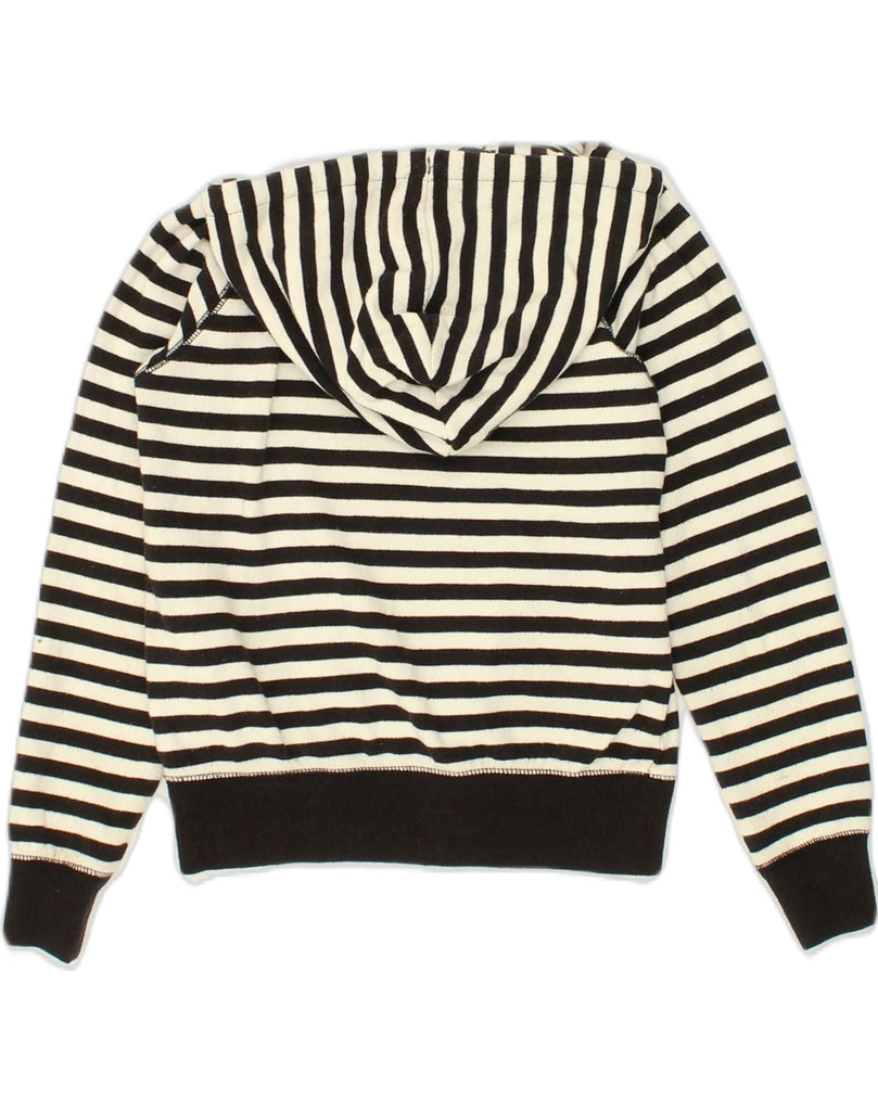 BILLABONG Girls Graphic Hoodie Jumper 7-8 Years Beige Striped Cotton | Vintage Billabong | Thrift | Second-Hand Billabong | Used Clothing | Messina Hembry 