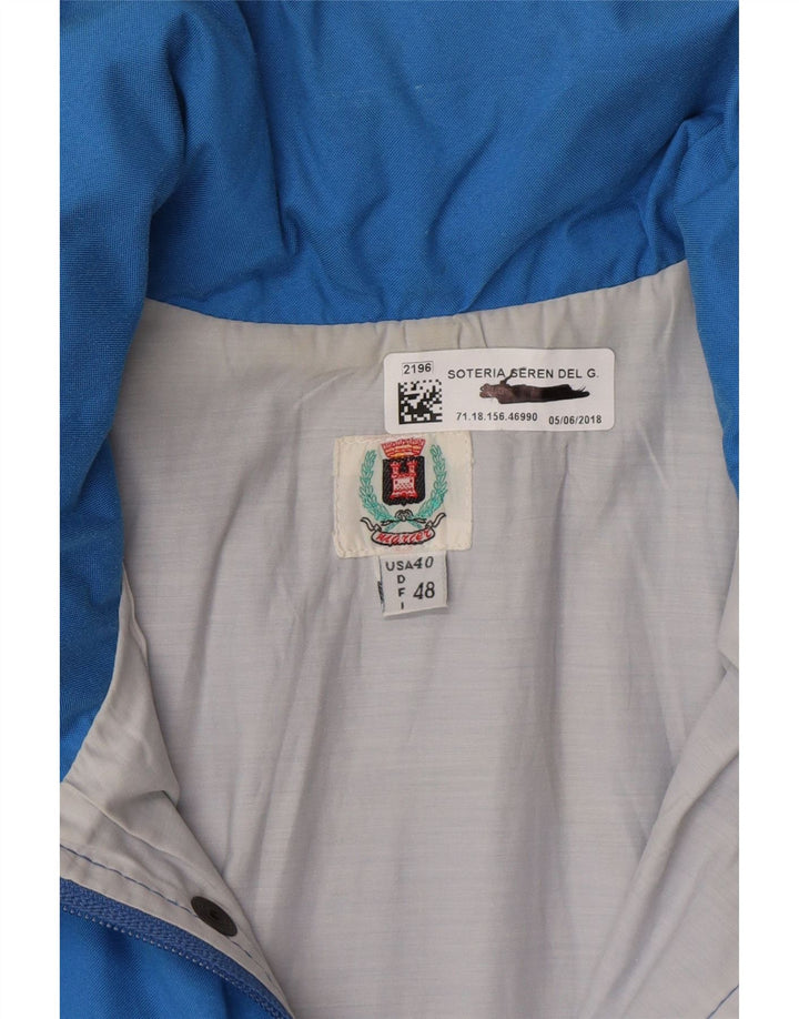 VINTAGE Mens Hooded Windbreaker Jacket IT 48 Medium Blue Cotton Vintage Vintage and Second-Hand Vintage from Messina Hembry 