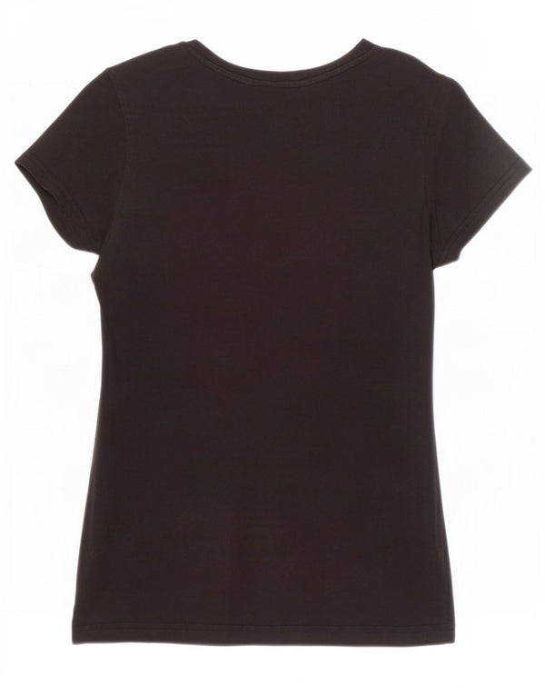 Adidas Womens Graphic T-Shirt Top IT 40 Small Black Cotton