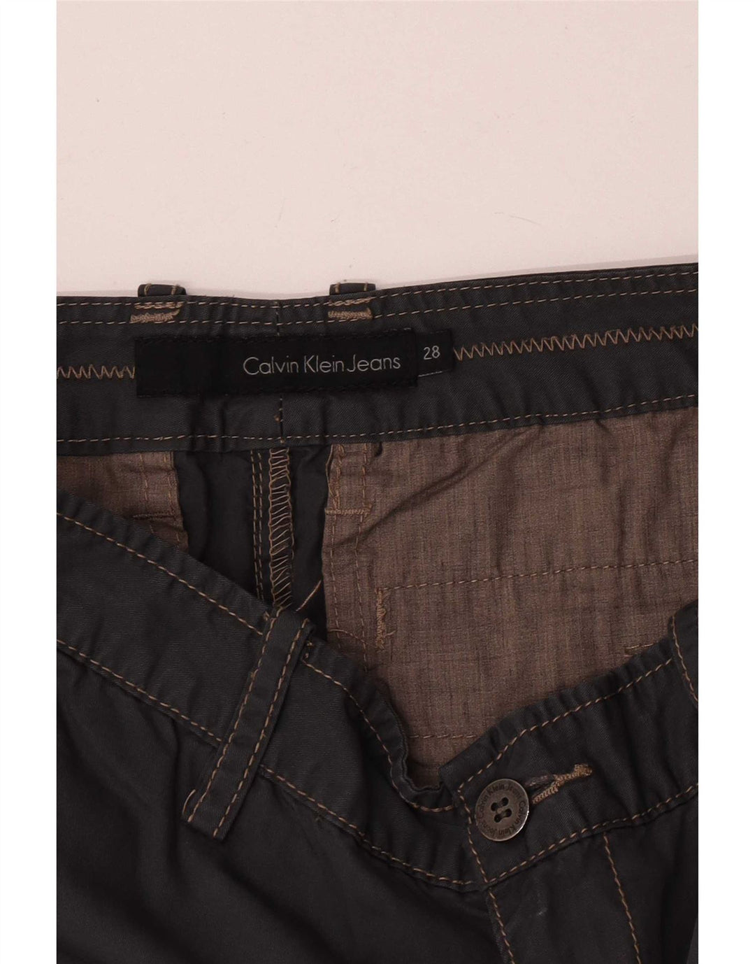 Calvin Klein Womens Straight Chino Trousers W28 L29 Grey