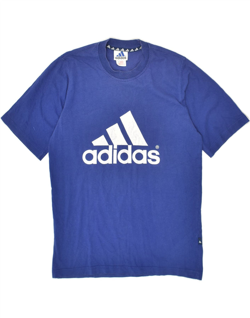 ADIDAS Mens Graphic T-Shirt Top UK 32/34 XS Blue Cotton Vintage Adidas and Second-Hand Adidas from Messina Hembry 