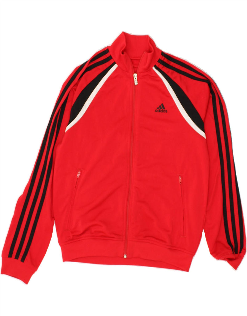 ADIDAS Boys Tracksuit Top Jacket 15-16 Years Red Colourblock Polyester | Vintage Adidas | Thrift | Second-Hand Adidas | Used Clothing | Messina Hembry 