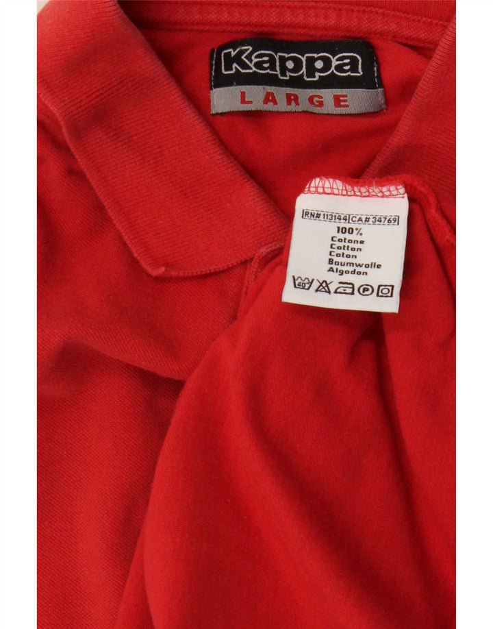 Kappa Mens Polo Shirt Large Red Cotton