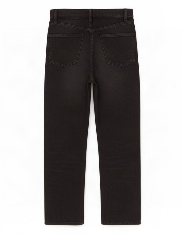 Zara Womens High Waist Straight Jeans EU 32 2XS W22 L26 Black Cotton