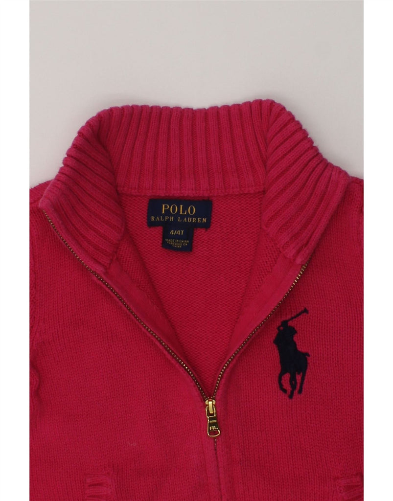 POLO RALPH LAUREN Girls Cardigan Sweater 3-4 Years Red Cotton | Vintage Polo Ralph Lauren | Thrift | Second-Hand Polo Ralph Lauren | Used Clothing | Messina Hembry 