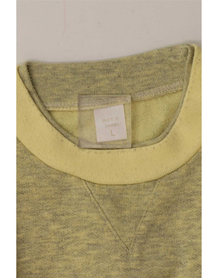 Vintage Mens Sweatshirt Jumper Large Yellow Striped