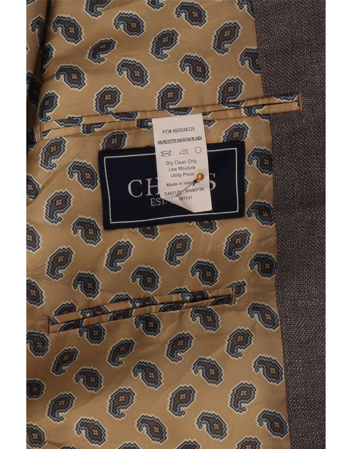 Chaps Mens 2 Button Blazer Jacket UK 40 Large Grey Polyester