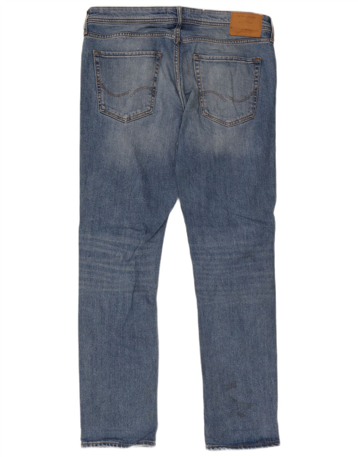 Jack & Jones Mens Tim Distressed Slim Jeans W36 L34 Blue Cotton
