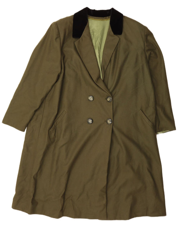 Vintage Womens Double Breasted Trench Coat UK 22 3XL Khaki Colourblock