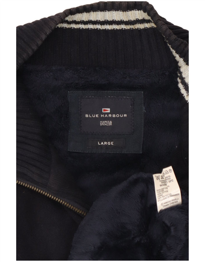 Marks & Spencer Mens Blue Harbour Tracksuit Top Jacket Large Navy Blue