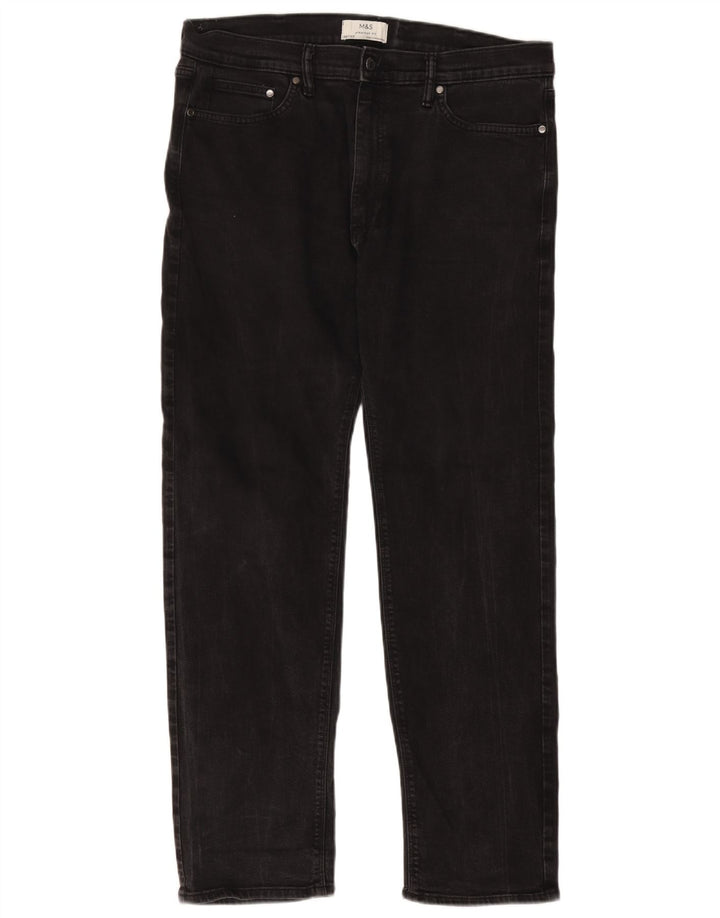 Marks & Spencer Mens Straight Jeans W38 L33 Black Cotton