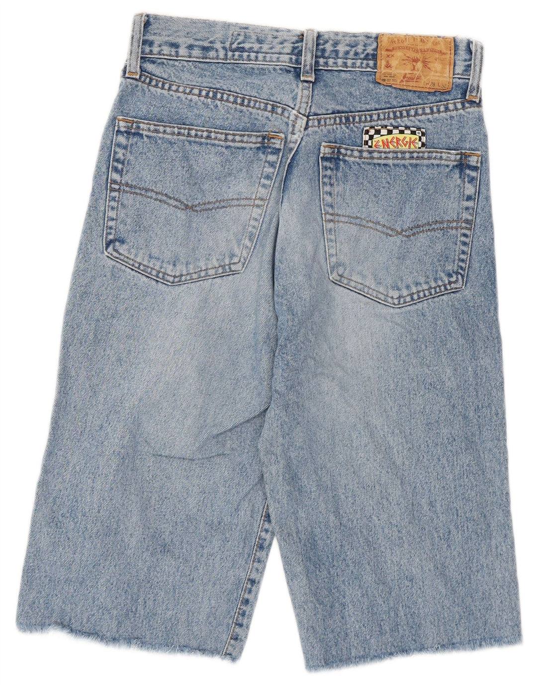 Energie Womens Graffiti Graphic Bermuda Denim Shorts W28 Medium Blue