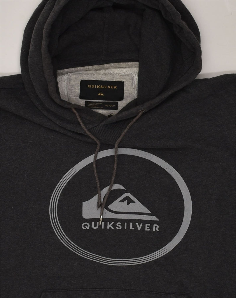 QUIKSILVER Mens Graphic Hoodie Jumper Small Grey Cotton | Vintage Quiksilver | Thrift | Second-Hand Quiksilver | Used Clothing | Messina Hembry 