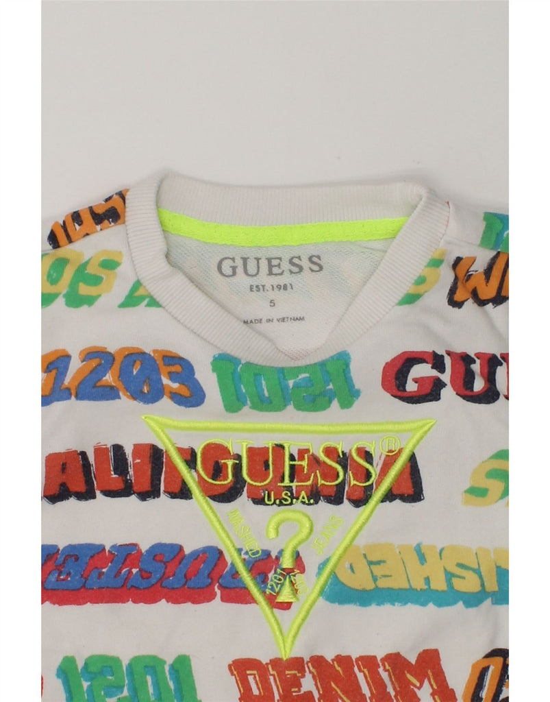 GUESS Boys Graphic Sweatshirt Jumper 4-5 Years Grey Cotton | Vintage Guess | Thrift | Second-Hand Guess | Used Clothing | Messina Hembry 